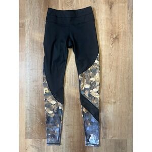 Athleta Sonar Asymmetrical Mesh Panel Leggings Pants Womens XXS‎ Black